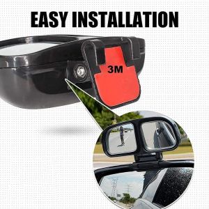 Chrome Blind Spot Mirror with 360 Degree Rear View Convex Parking Mirror